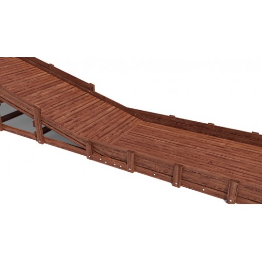Зимняя деревянная горка CustWood Winter WF10 с крышей и выкатом (лестница сбоку, скат 10 м)