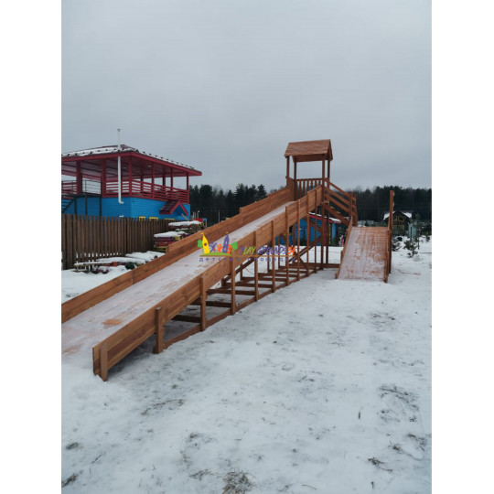 Зимняя деревянная горка IgraGrad Snow Fox 12 м с двумя горками