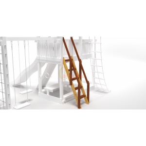 Лестница деревянная с деревянными ступенями и поручнями (замена стандартной)