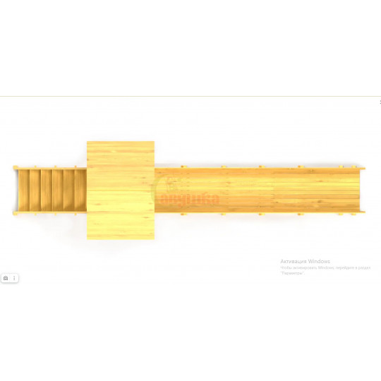 Зимняя деревянная игровая горка Савушка "Зима wood" - 5 скат 5 метров